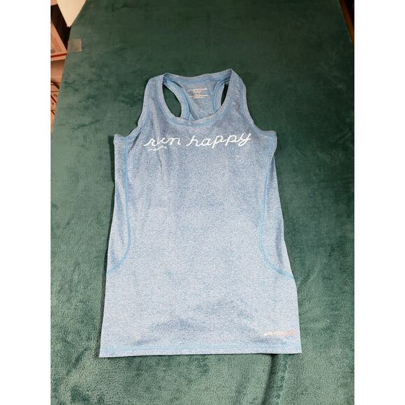 Brooks Top Size Medium Women Blue Racerback Tank Athletic Equilibrium Ladies - Picture 1 of 7